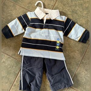 🎀3/$25🎀 Gymboree Navy and Light Blue Striped Shirt and Blue Pants, NWT